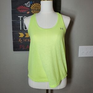 Under Armour Heat Gear Loose Fit Women's Athletic Tech Tank Top Neon Fluorescent